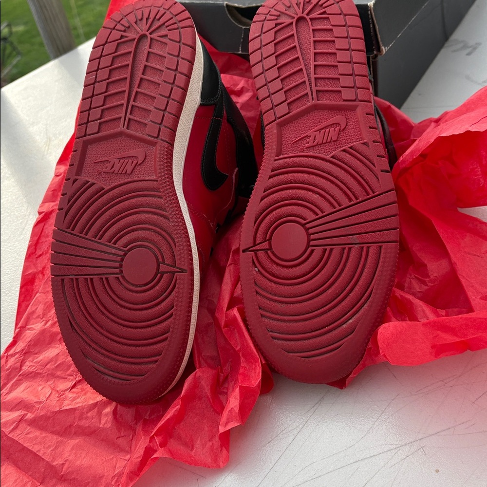 Jordan Men’s Sneakers - Red and Black Mid-Top - Picture 3 of 4